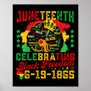 Póster 18 de junio celebrando la libertad negra de Afro G