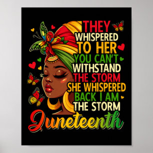 Póster 18 de junio: Chica de la libertad negra de las muj