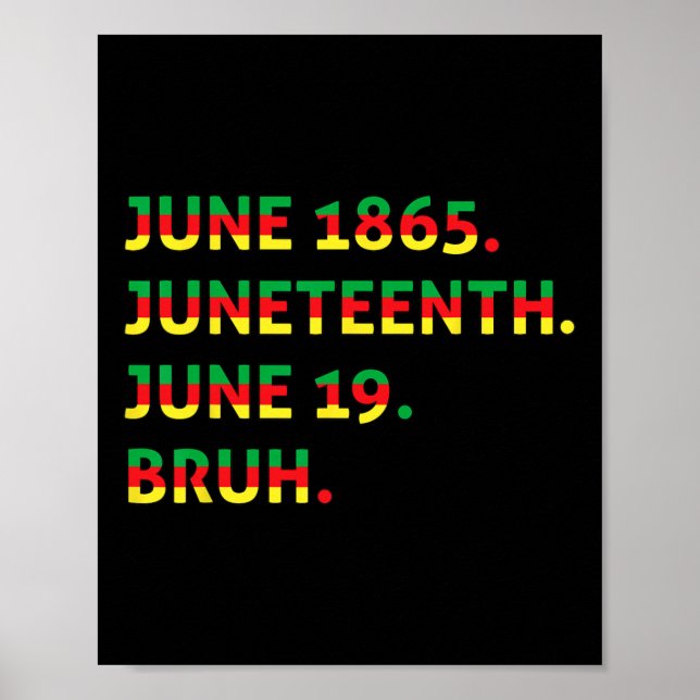 Póster 18 de junio de 1865 Bruh African American Black Fr (Frente)