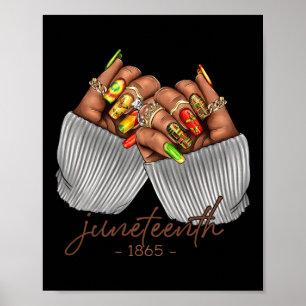 Póster 18 de junio de 1865 Chica africana negra