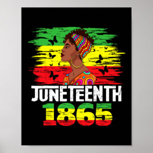 Póster 18 de junio de 1865 Día de la Independencia Negro
