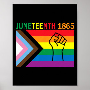 Póster 18 de junio de 1865 Fist Rainbow Flag Pride Mes