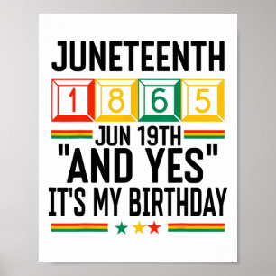 Póster 18 de junio de 1865 Mes de la historia negra y sí,