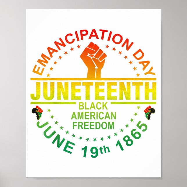 Póster 18 de junio Libertad para los afroamericanos en ne (Frente)