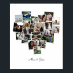 Póster 18 fotos Collage Forma del corazón<br><div class="desc">Seleccione varias fotos de la pareja para crear esta encantadora invitación para su boda. El collage de fotos forma un corazón que representa el amor que sientes entre nosotros. Añade cualquier detalle para hacerlo maravilloso y único.</div>