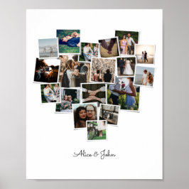 Póster 18 fotos Collage Forma del corazón