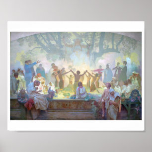 Póster #18 Juramento de Omladina bajo el árbol eslavo de 