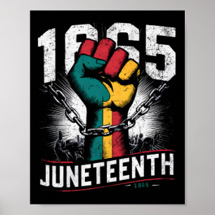 Póster 18° Puño Libertad Negra 1865 América Africana