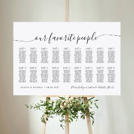 Póster 18 Tabla Elegante Nuestra Lista De Asientos Favori