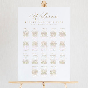 Póster 18 tablas Tabla de asientos de bienvenida