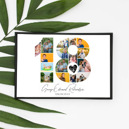 Póster 18th Birthday Photo Collage Poster Keepsake