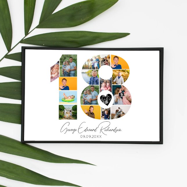 Póster 18th Birthday Photo Collage Poster Keepsake (Subido por el creador)