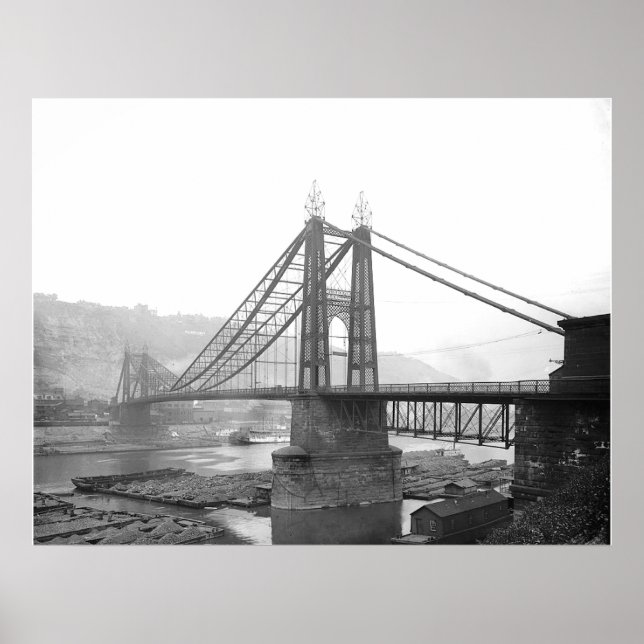 Póster 1900 Pointe Bridge Pittsburgh Pa. Imprimir (Frente)
