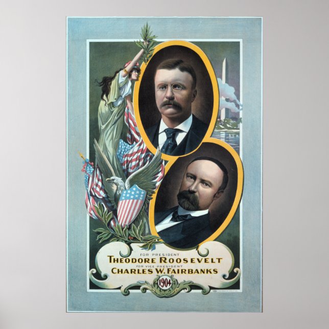 Póster 1904 poster electoral de Teddy Roosevelt. (Frente)