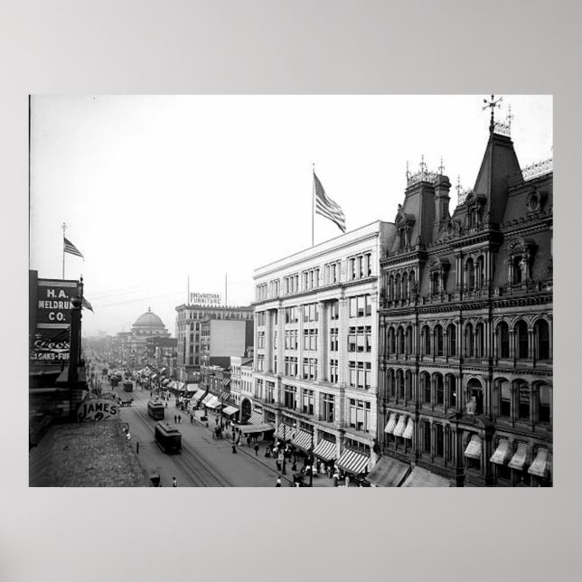 Póster 1904 Principal St. Buffalo NY Print (Frente)