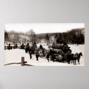 Póster 1905 Lumberjacks at work