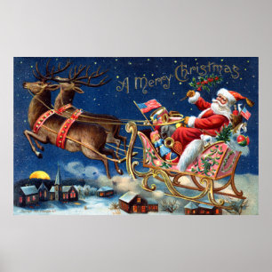 Póster 1906 Felices Navidad