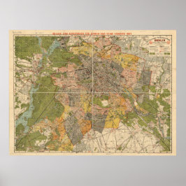 Póster 1907 Berlin Transportation Map – Germany Map