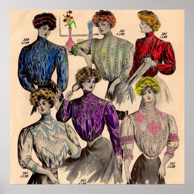 Póster 1908 Gimbels damas blouses waists no. 1 (Frente)