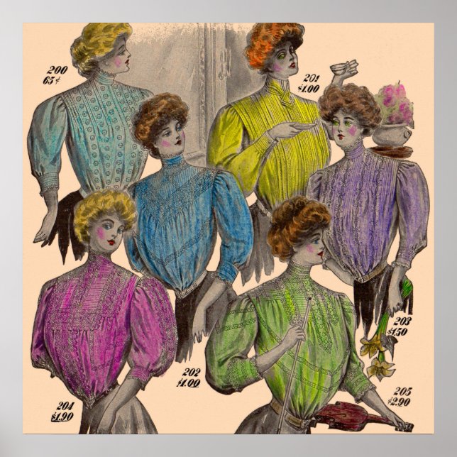 Póster 1908 Gimbels damas blouses waists no. 2 (Frente)