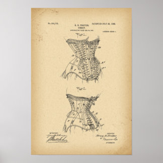 Póster 1908 Patent Corset