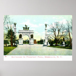 Póster 1908 Vintage Prospect Park, Brooklyn, NY