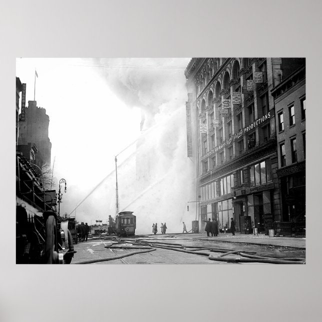 Póster 1909 14ª Poster de Bomberos de Nueva York (Frente)