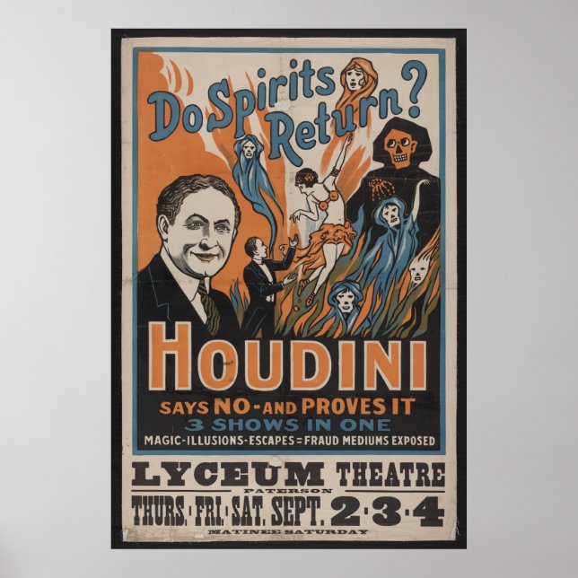 Póster 1909 Houdini Poster (Frente)