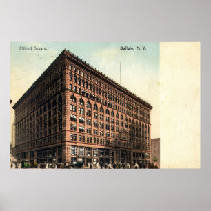 Póster 1909 Vintage Ellicott Square, Buffalo, NY