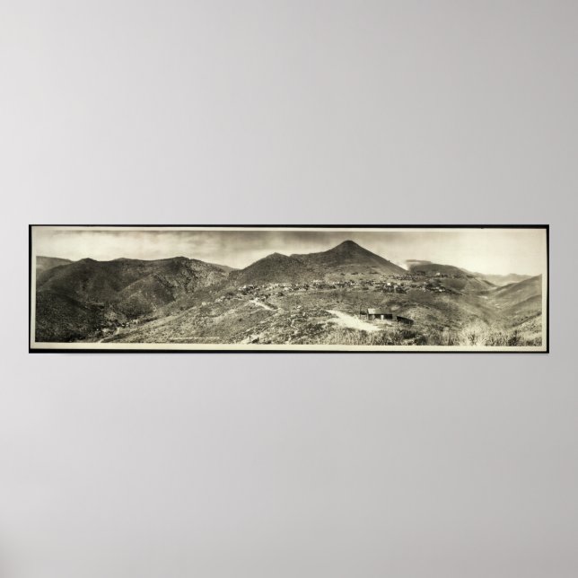 Póster 1909 Vista Panorámica, Jerome, AZ Yard Larga Foto (Frente)