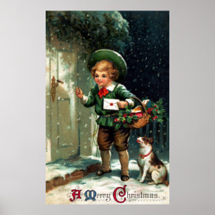 Póster 1911 saludos del navidad