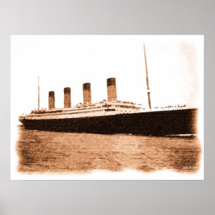 Póster 1912-2012 Dibujo del Memorial Titanic firmado