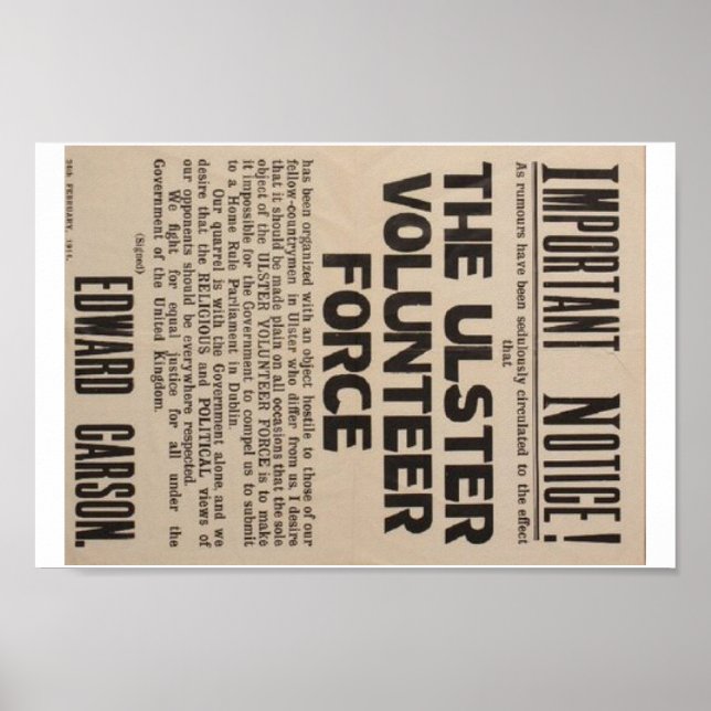 Póster 1913 Ulster Poster. (Frente)