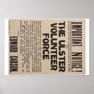 Póster 1913 Ulster Poster.