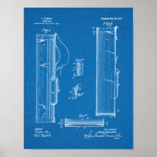 Póster 1914 Golf Caddy Club Bag Design Patent Art Print
