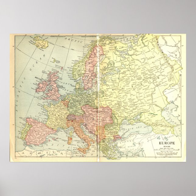 Póster 1914 Map of Europe (Frente)