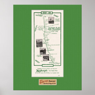 Póster 1914 mapa, plano holandés a Truckee - estera de