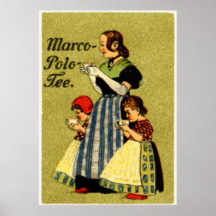 Póster 1915 Disfrute del té Marco Polo