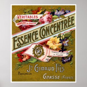 Póster 1915 Essence Concentree perfume francés