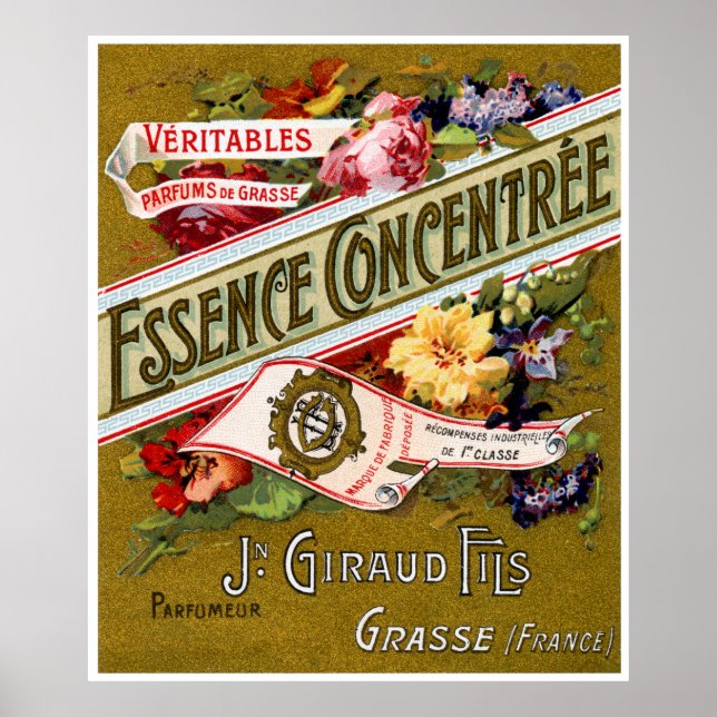 Póster 1915 Essence Concentree perfume francés (Frente)