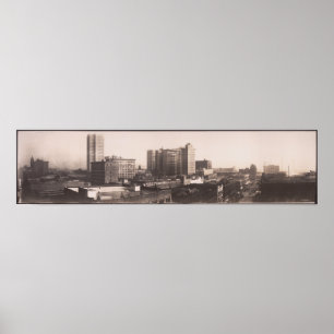 Póster 1916 visión panorámica, foto larga de la yarda d