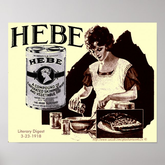 Póster 1918 Poster for Hebe evaporated milk (Frente)