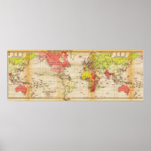 Póster 1918 world map Empires and Trade