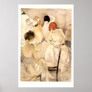 Póster 1920s Art Deco ~ Girls in the Dressing Room