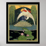 Póster 1921 Art Deco Garden Scene 16 x 20<br><div class="desc">Hermosa escena Art Déco en el jardín de 1921.</div>