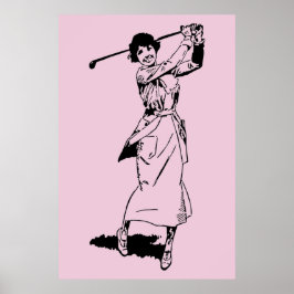 Póster 1921 Golfer femenina de época