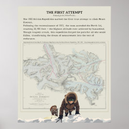 Póster 1922 British Everest Expedition Vintage Map Art