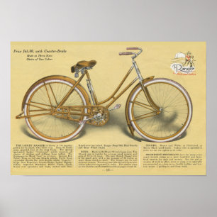 Poster 1923 del arte del anuncio de la bicicleta