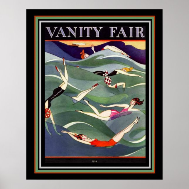 Póster 1924 Vanity Fair Deco Tapa del traje de baño 16x20 (Frente)