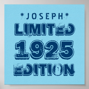 Póster 1925 o cualquier año Birthday Limited Edition V01Z